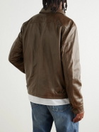 Polo Ralph Lauren - Maxwell Logo-Embroidered Leather Jacket - Brown