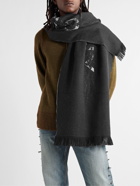 Givenchy - Fringed Logo-Jacquard Wool Scarf