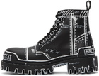 Balenciaga Black Strike Lace-Up Boots