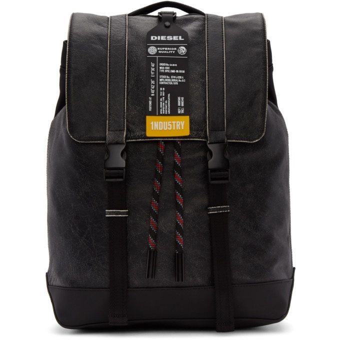 Photo: Diesel Black Leather Volpago Backpack