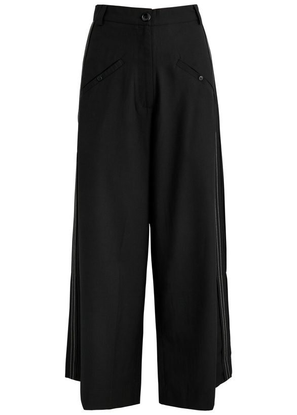 Photo: Lovebirds Wide-leg Twill Trousers Black
