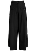 Lovebirds Wide-leg Twill Trousers Black