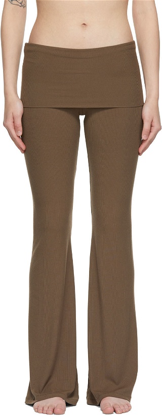 Photo: SKIMS Brown Soft Lounge Fold Over Pants