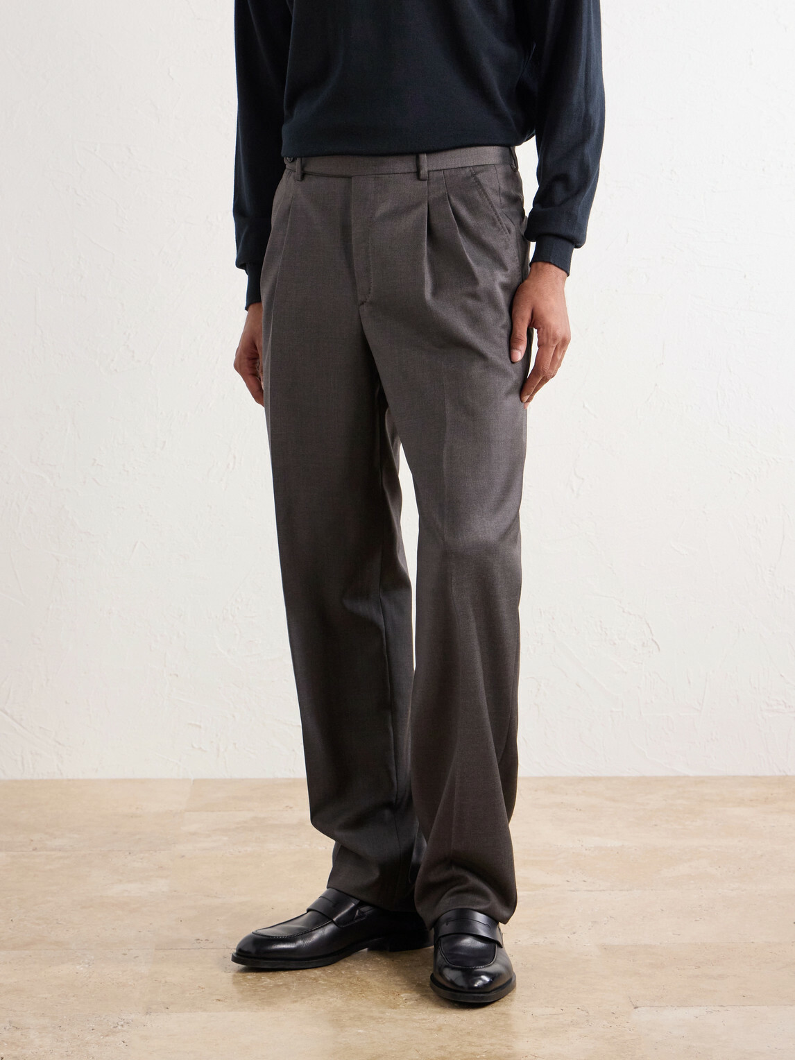 Brioni - Capri Wool-Gabardine Trousers - Gray