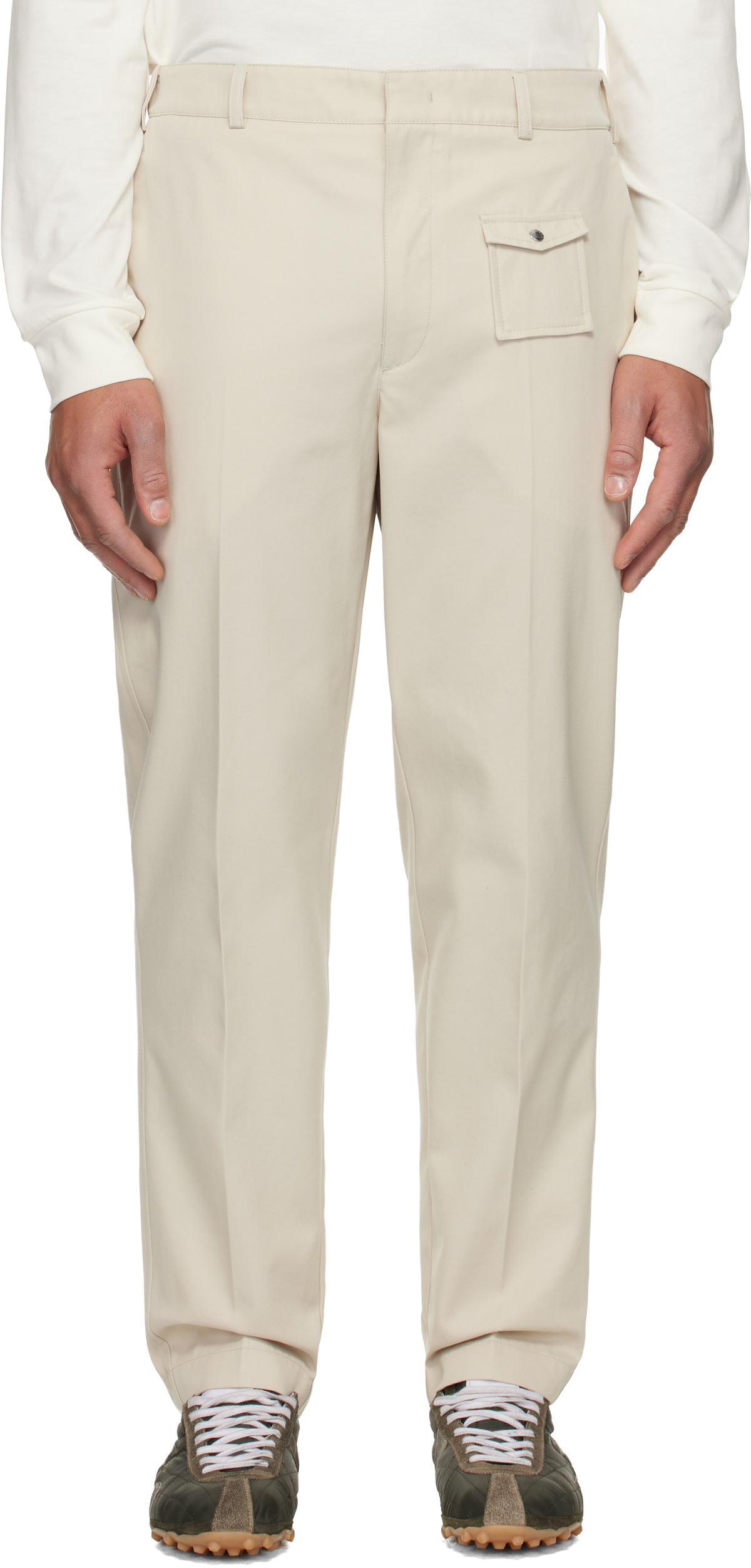 Moncler Beige Tailored Gabardine Trousers