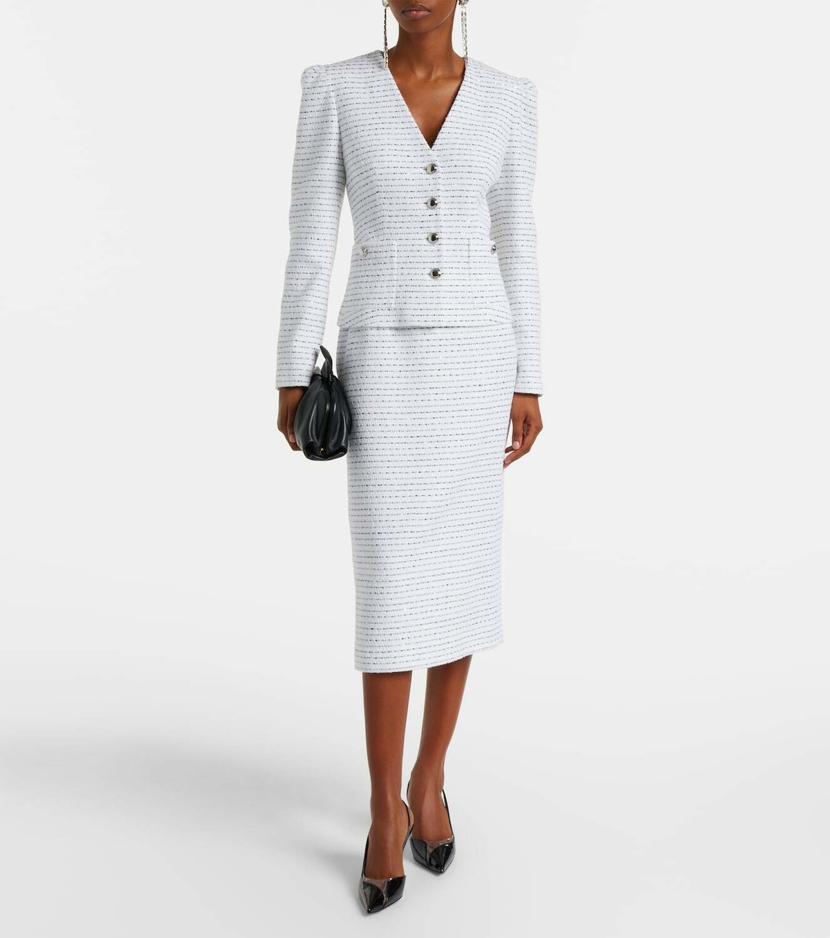 Alessandra Rich Striped tweed jacket