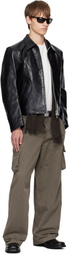 OUR LEGACY Black Mini Leather Jacket
