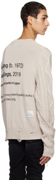 AMIRI Beige Wes Lang Edition Reaper Sweater