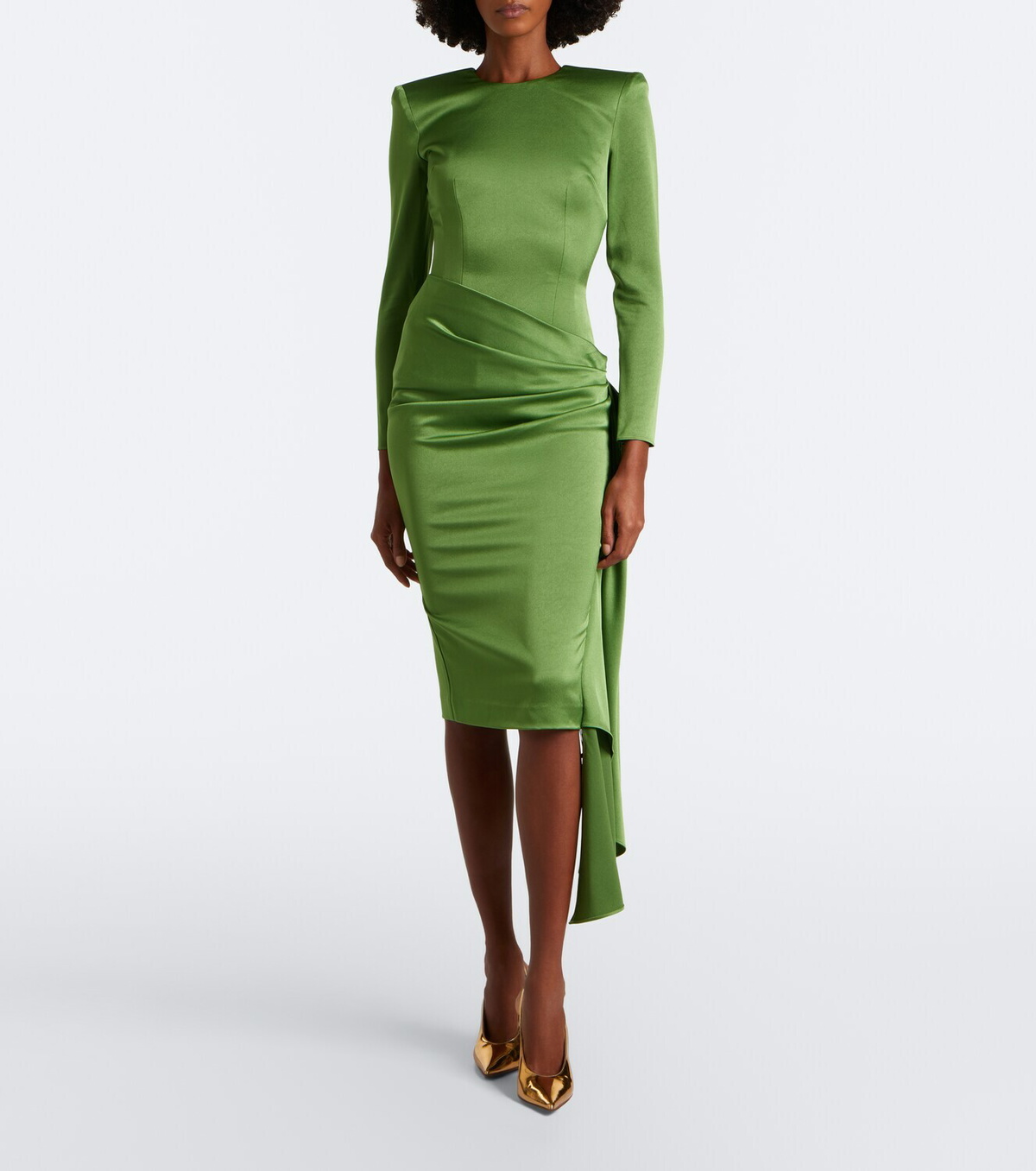 Alex Perry Draped crêpe satin midi dress