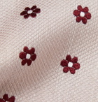 Bigi - 8cm Embroidered Silk and Linen-Blend Tie - Neutrals