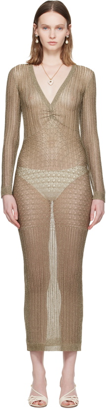 Photo: Valentino Gold Tailored Elegance Lurex Maxi Dress