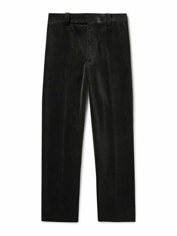 Photo: Kaptain Sunshine - D Slacks Straight-Leg Suvin Cotton-Corduroy Trousers - Black