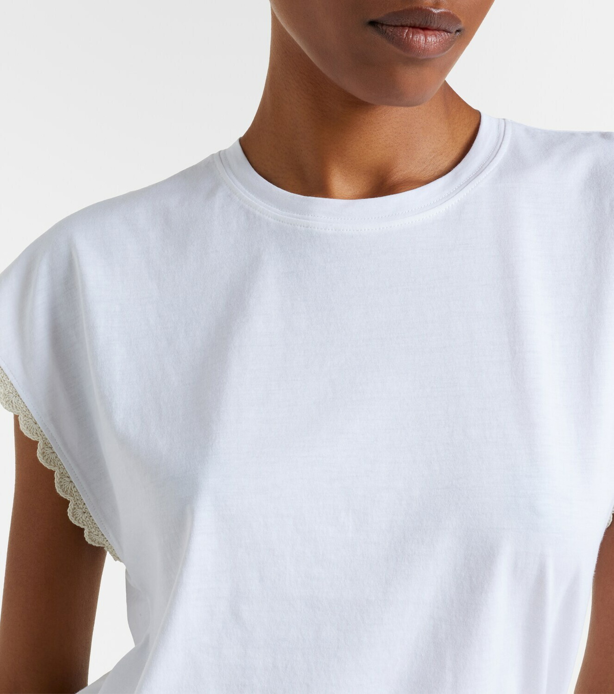 Frame The Crochet cotton jersey T-shirt