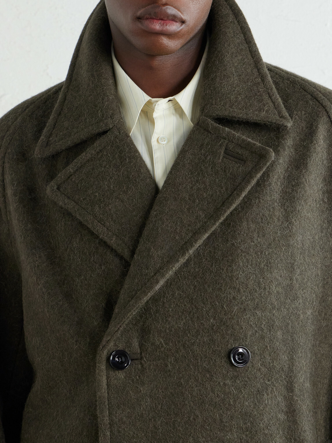LEMAIRE - Double-Breasted Wool and Alpaca-Blend Felt Coat - Brown