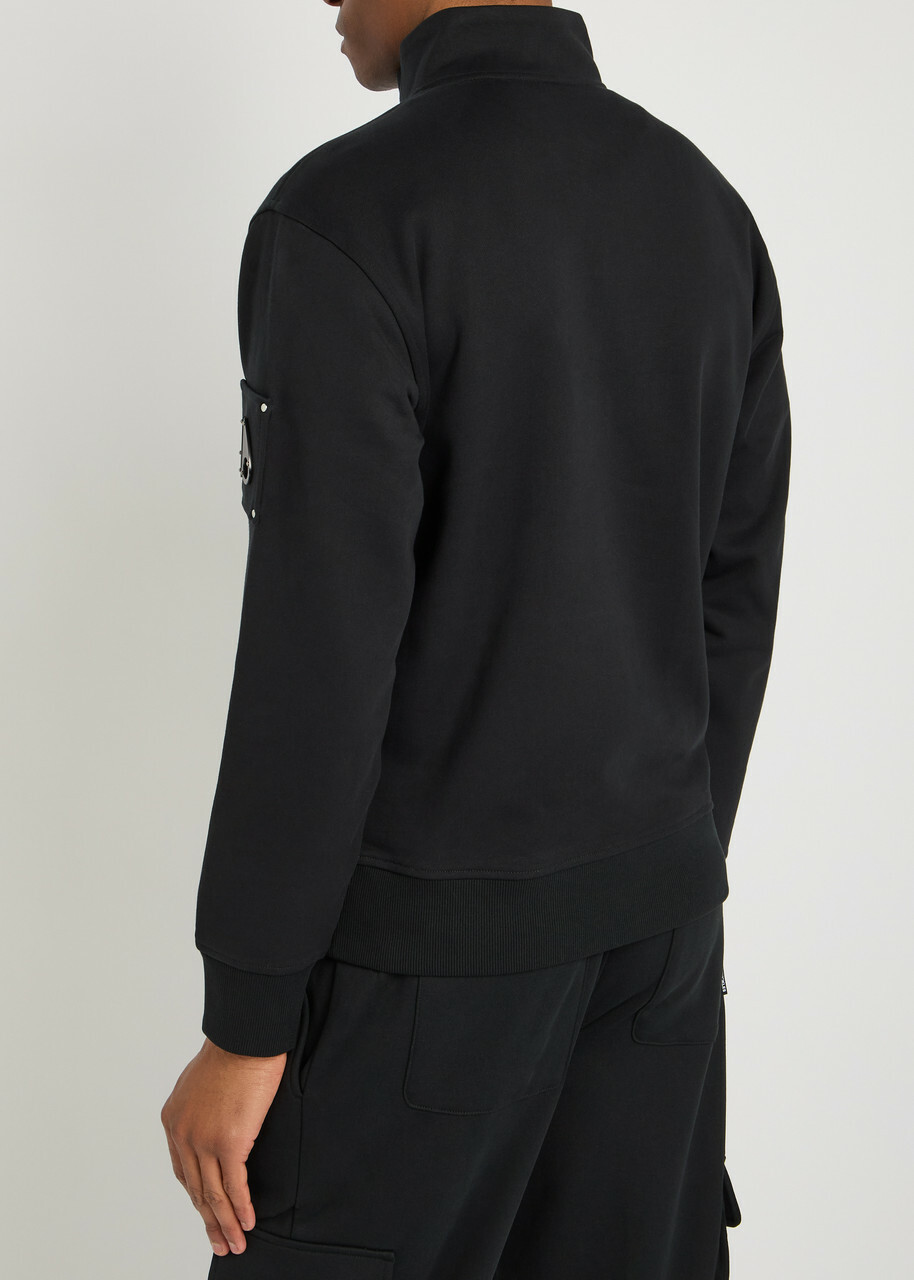 Moose Knuckles Hartsfield Half-zip Cotton Sweatshirt Black