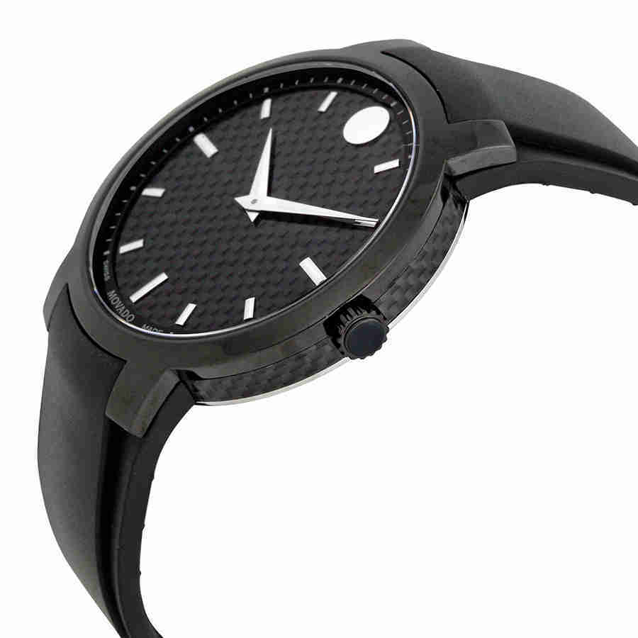 Movado Gravity Black Carbon Fiber Mens Watch 0606849
