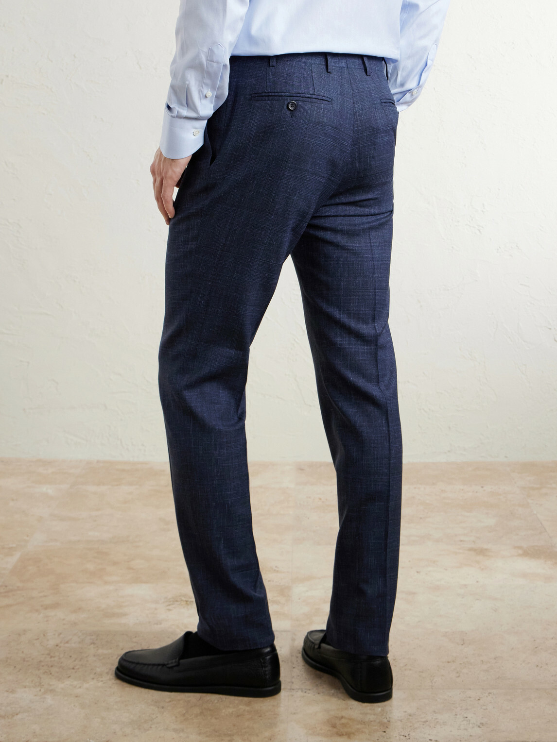 Canali - Travel Straight-Leg Wool, Silk and Linen-Blend Suit Trousers - Blue