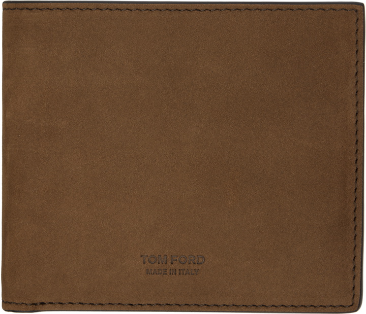 Photo: TOM FORD Tan Natural Nubuck 'T Line' Classic Bifold Wallet