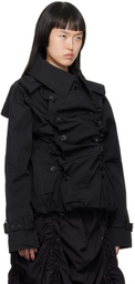 Junya Watanabe Black Ruched Jacket
