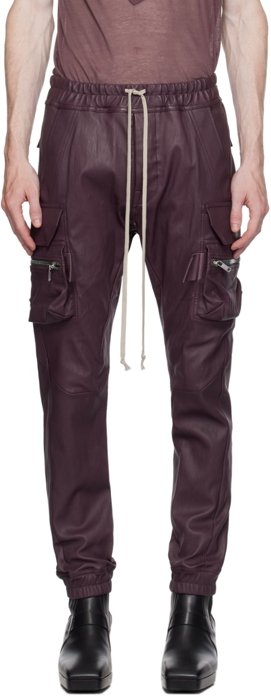 Rick Owens Purple Mastodon Leather Pants Rick Owens