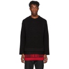 Juun.J Black and Red Knit Layered Sweater