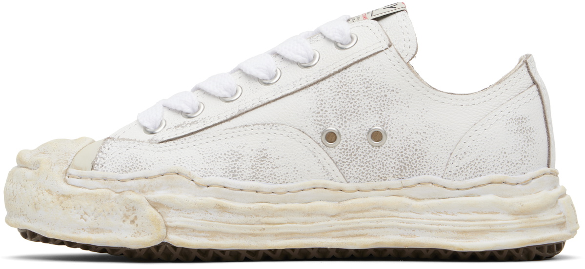Maison MIHARA YASUHIRO White 'Hank' OG Sole Shrink Leather Low-Top Sneakers