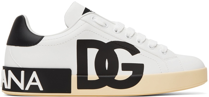 Photo: Dolce & Gabbana White & Black Portofino Sneakers