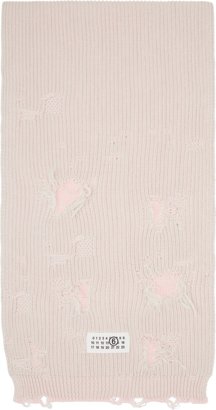 Photo: MM6 Maison Margiela Gray & Pink Amended Optical Ribs Scarf