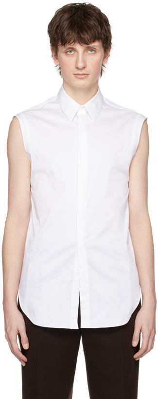 Photo: Ferragamo White Sleevless Shirt