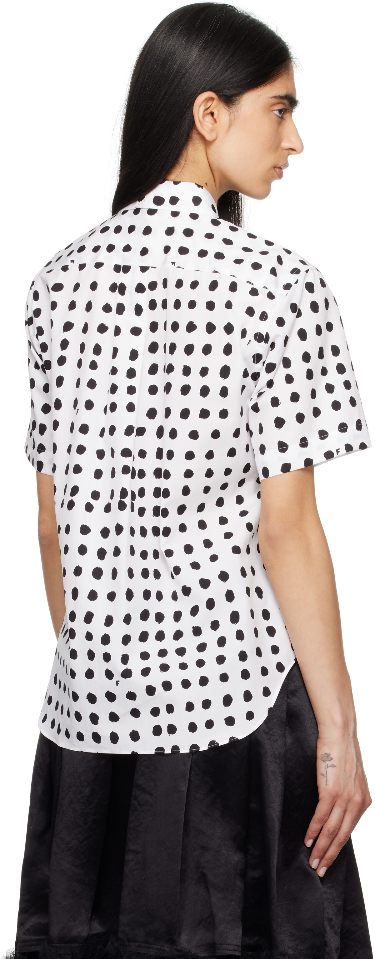 Black Comme des Garçons White Short Sleeve Shirt