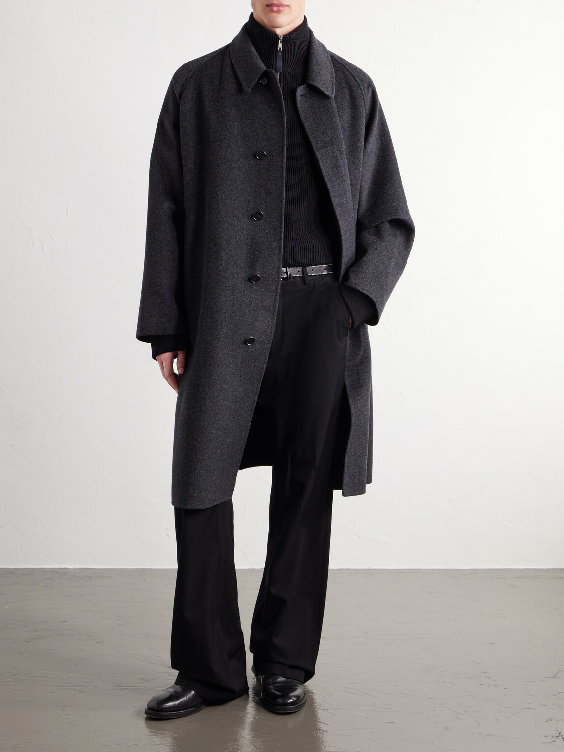 Kaptain Sunshine - Walker Brushed Cashmere Melton-Felt Coat - Gray