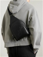 Christian Louboutin - Loubifunk Logo-Debossed Mesh-Trimmed Leather Backpack
