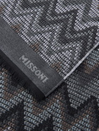Missoni - Striped Crochet-Knit Wool Scarf - Gray
