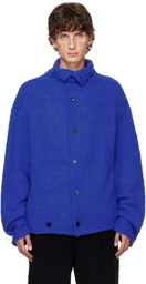 ADER error Blue Rolled Edge Cardigan