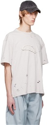 Feng Chen Wang Gray Distressed T-Shirt