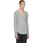 Balmain Grey V-Neck T-Shirt