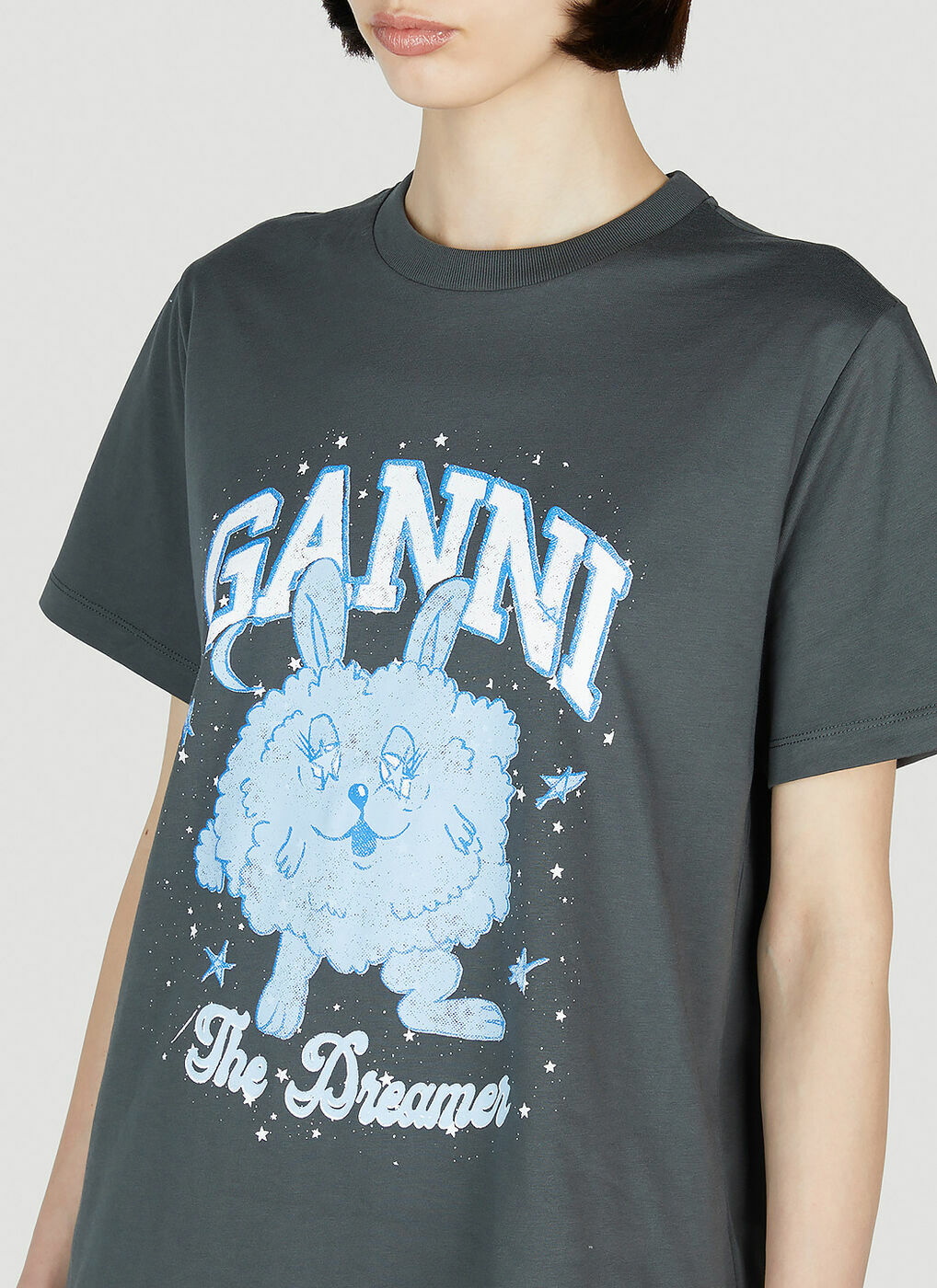 Ganni Dream Bunny Cotton-jersey T-Shirt - S