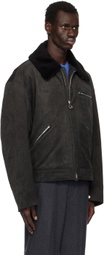 Solid Homme Black Peached Cotton & Down Jacket Set