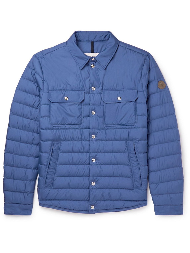 Photo: Moncler - Mirmande Logo-Appliquéd Quilted Shell Down Jacket - Blue