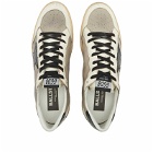 Golden Goose Men's Ball Star Embroidered Leather Sneakers in Grey/Beige/Black
