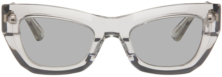 Photo: Bottega Veneta Gray Cat-Eye Sunglasses