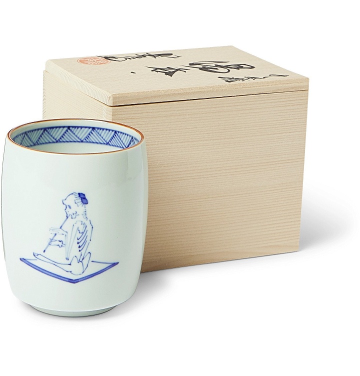Photo: Japan Best - Painted Porcelain Teacup - White