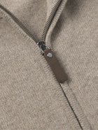 Canali - Slim-Fit Wool and Cashmere-Blend Zip-Up Cardigan - Neutrals