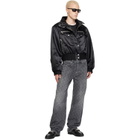 Marine Serre Black Satin Nylon Bomber Jacket