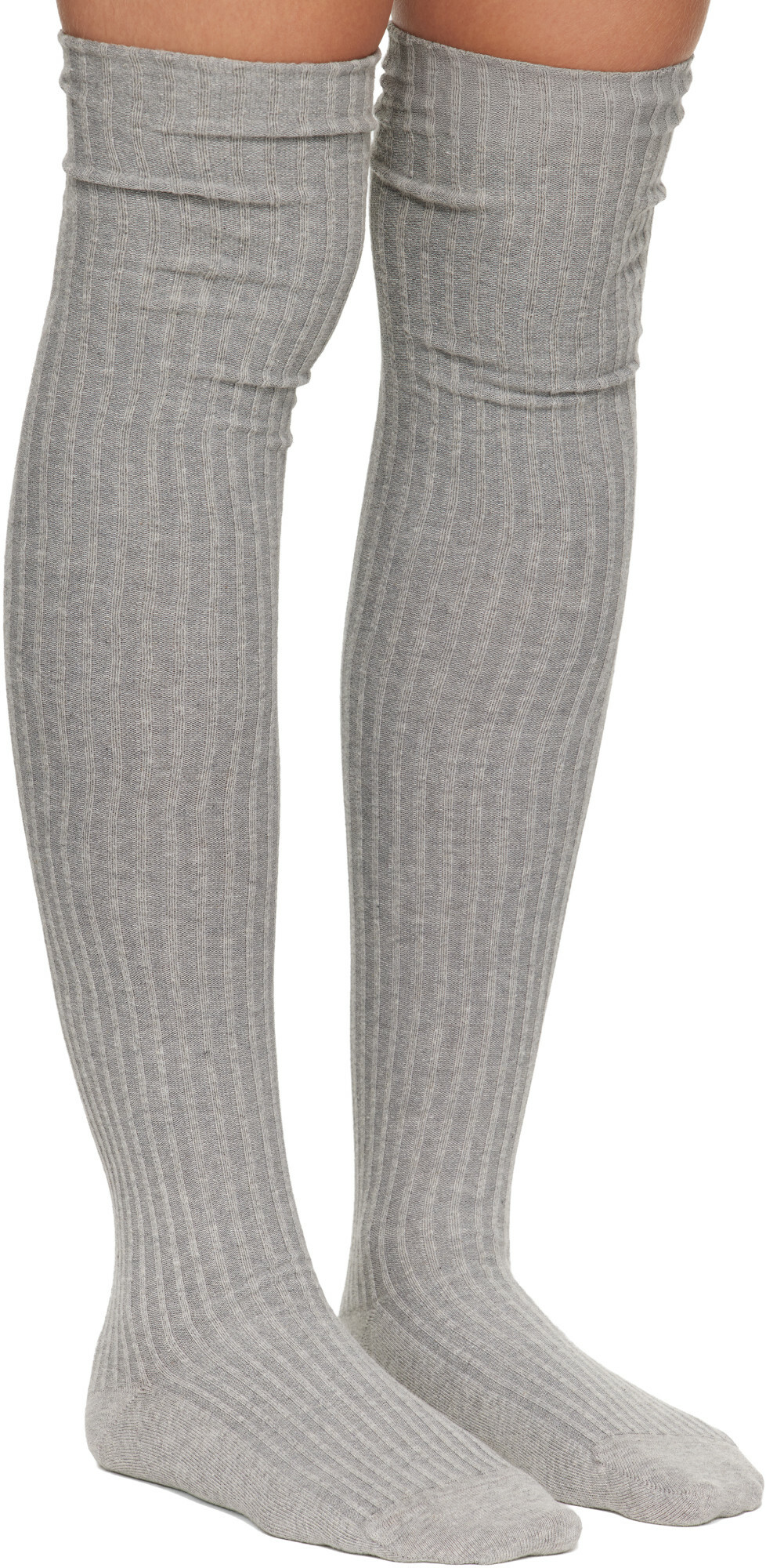 Baserange Gray Overknee Socks