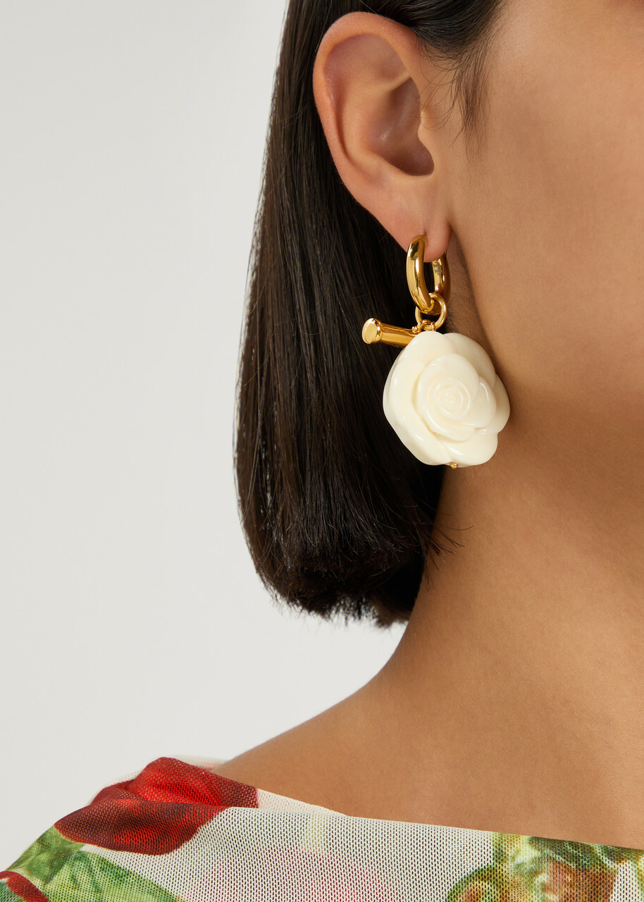 Timeless Pearly Mismatched 24kt Gold-plated Hoop Earrings - Blue - One Size