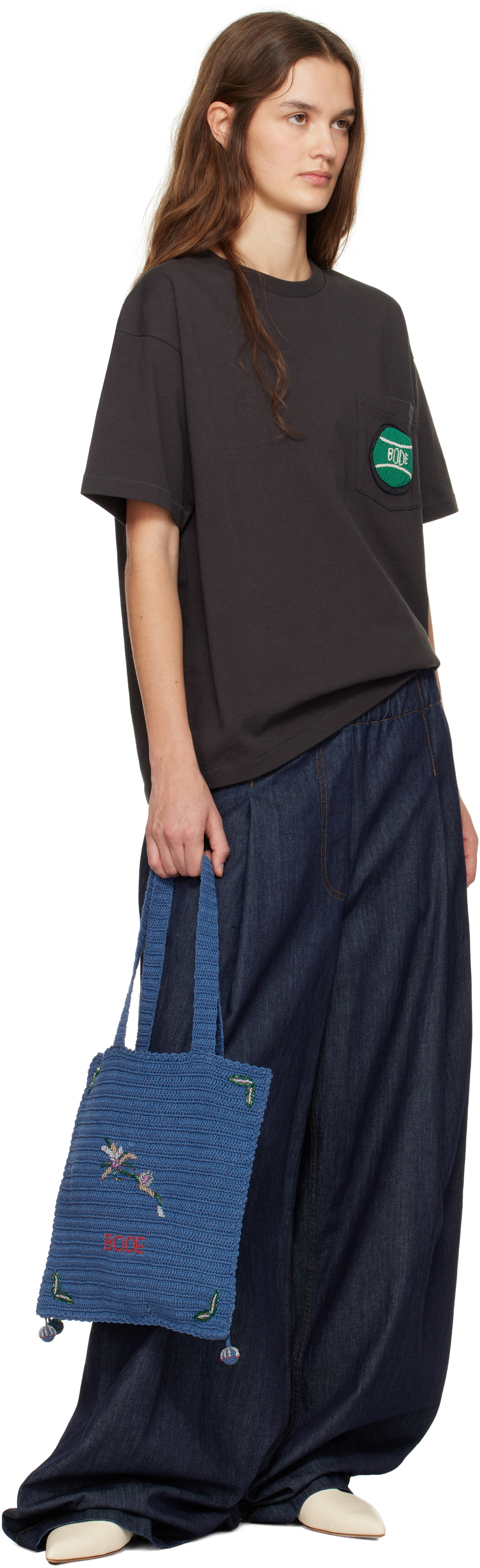 Bode Black Game Point Pocket T-shirt Bode