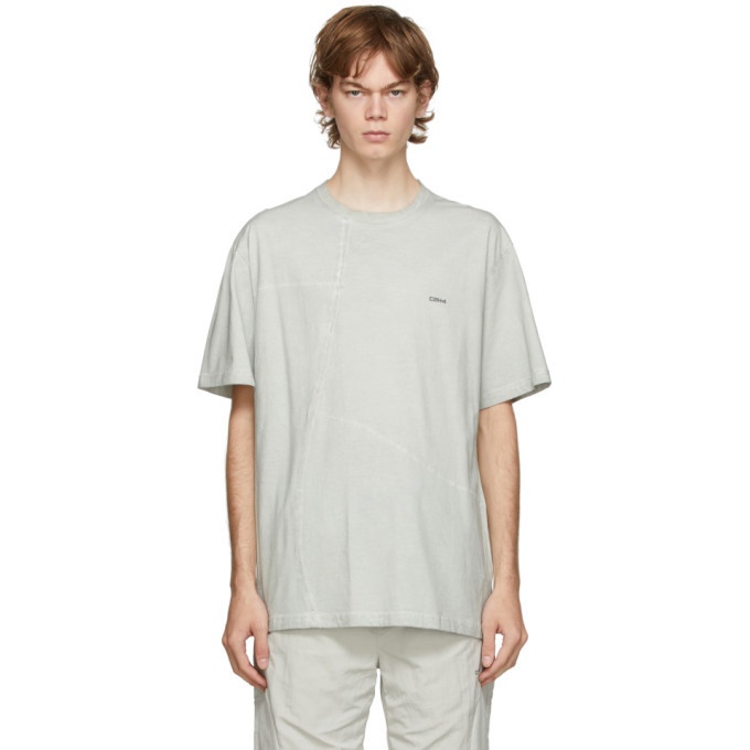 Photo: C2H4 Grey Crooked Panelled T-Shirt