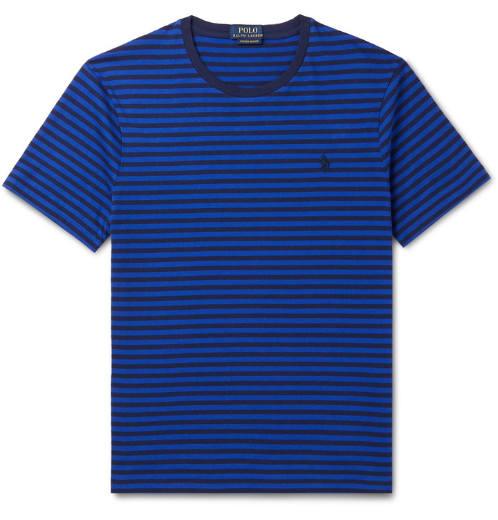 Photo: Polo Ralph Lauren - Striped Cotton-Jersey T-Shirt - Blue