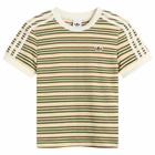 Adidas Women's Striped Terry T-Shirt in Multicolor/Easy Yellow